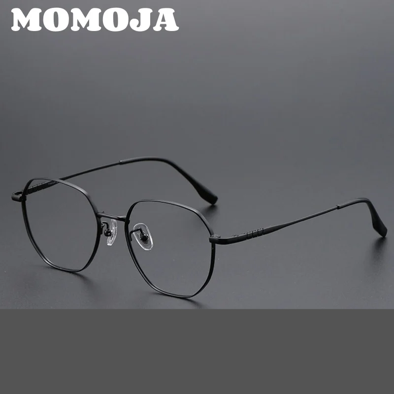 Momoja Unisex Full Rim Flat Top Polygon Titanium Eyeglasses 71280