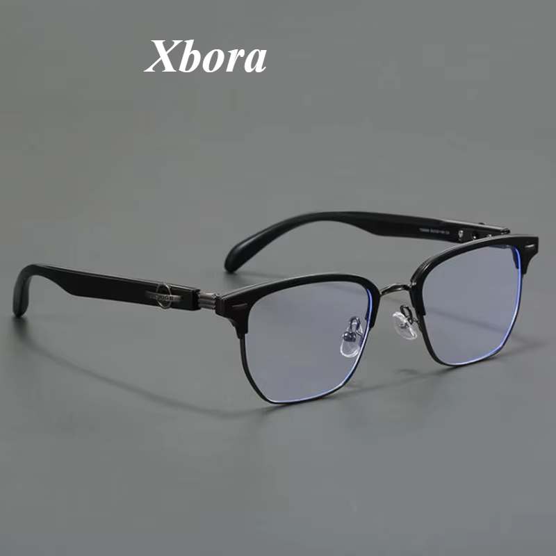Xbora Unisex Full Rim Oval Square Ultem Alloy Eyeglasses 91015
