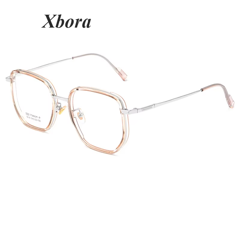 Xbora Unisex Full Rim Polygon Square Tr 90 Alloy Eyeglasses 50187