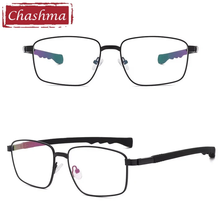 Chashma Ottica Men's Full Rim Square Alloy Sport Eyeglasses 403076