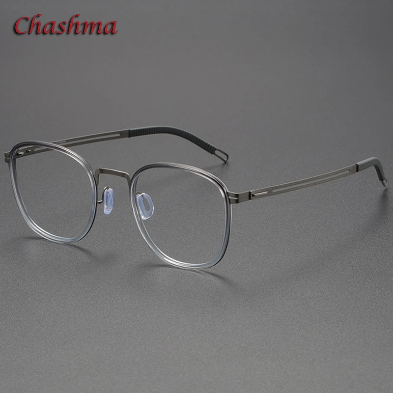 Chashma Ochki Women's Full Rim Square Acetate Titanium Eyeglasses 82007