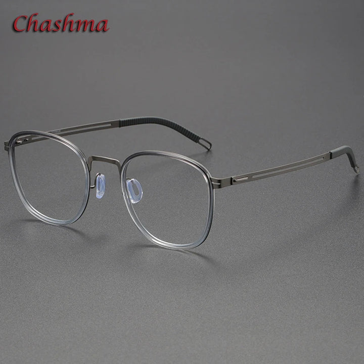 Chashma Ochki Women's Full Rim Square Acetate Titanium Eyeglasses 82007