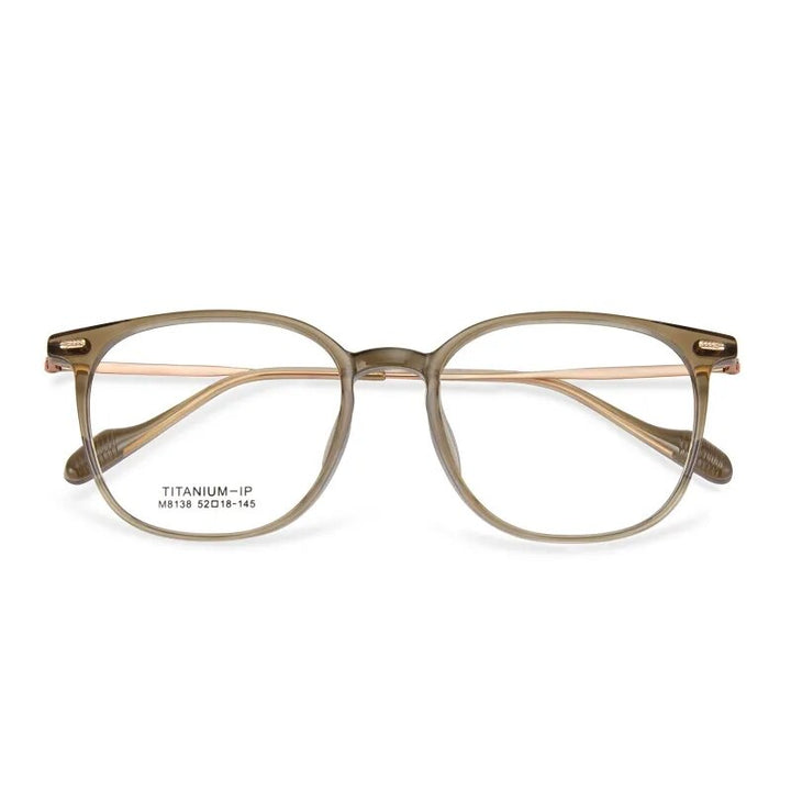 Yimaruili Unisex Full Rim Square Tr 90 Titanium Eyeglasses M8138 Full Rim Yimaruili Eyeglasses