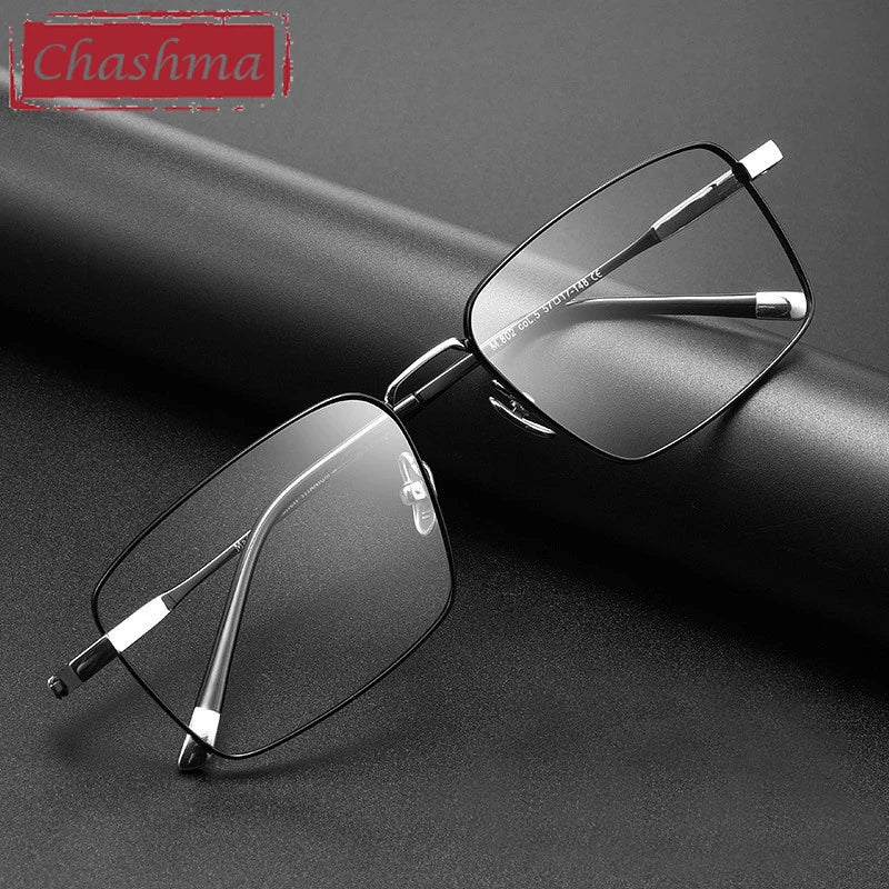 Chashma Men's Full Rim Polygon Square Titanium Eyeglasses 582802