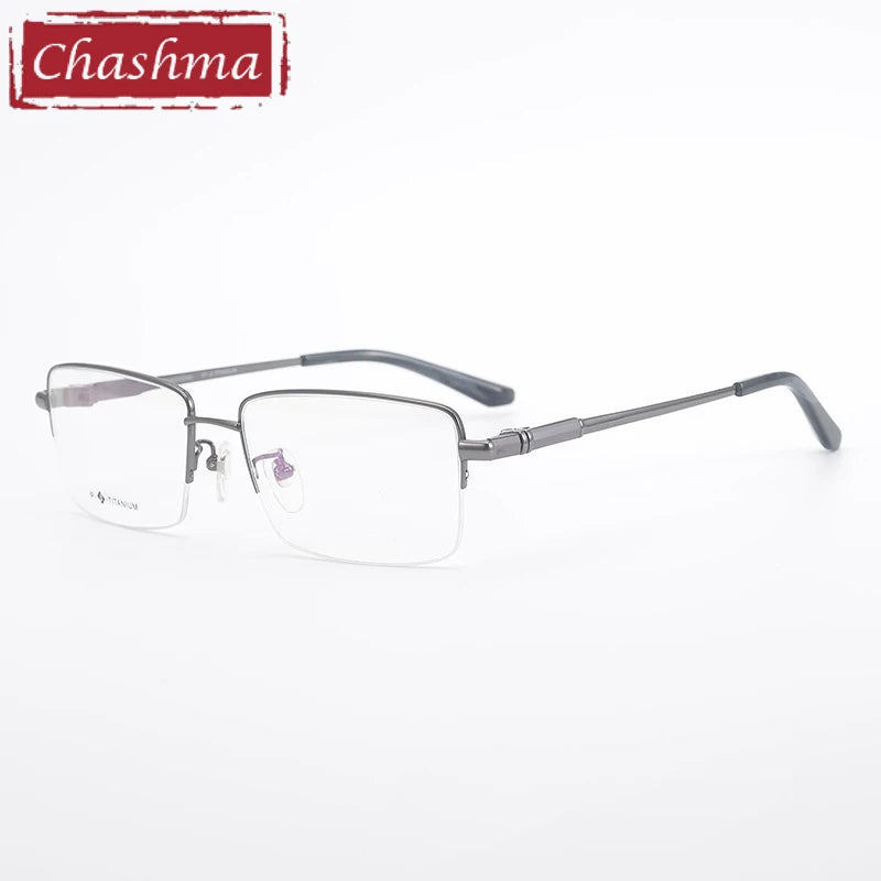 Chashma Ottica Unisex Semi Rim Square Titanium Eyeglasses 9011 Semi Rim Chashma Ottica