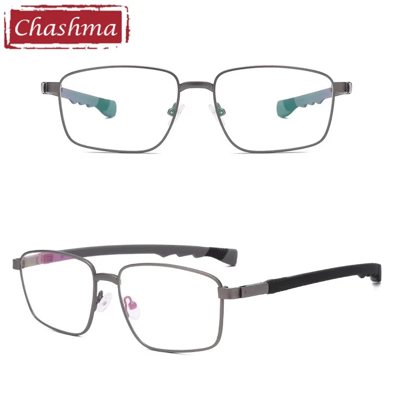 Chashma Ottica Men's Full Rim Square Alloy Sport Eyeglasses 403076