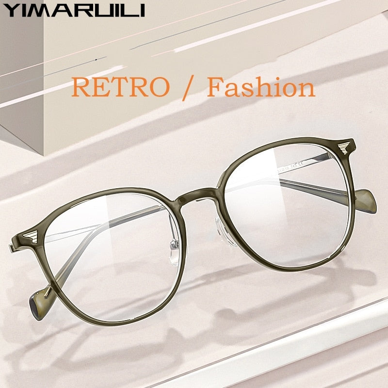 Yimaruili Unisex Full Rim Square Tr 90 Alloy Eyeglasses 01247 Full Rim Yimaruili Eyeglasses