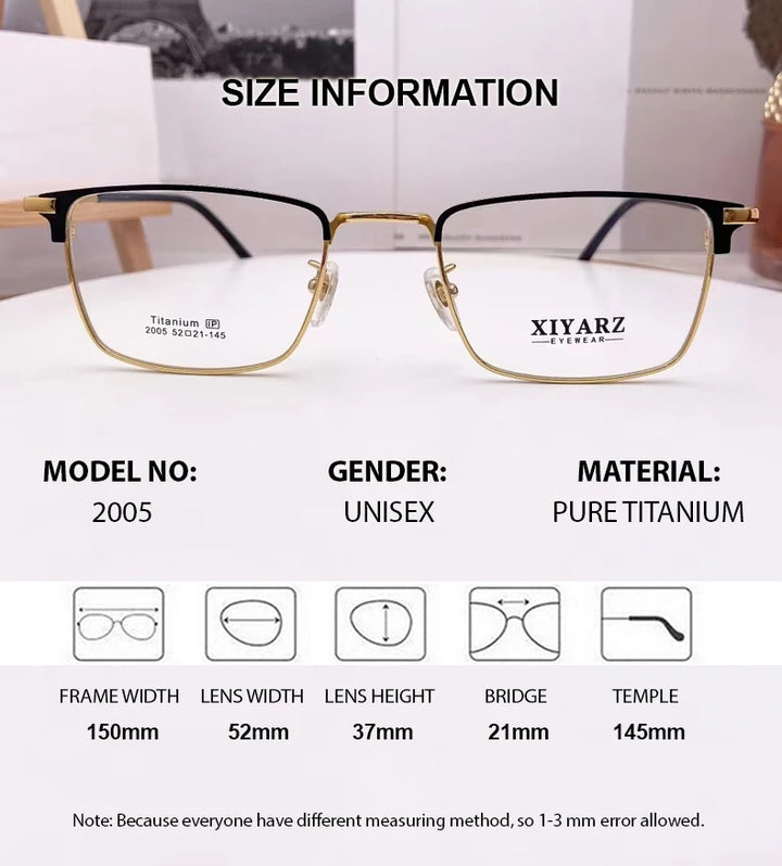 Chashma Men's Full Rim Big Polygon Square Titanium Eyeglasses 32005