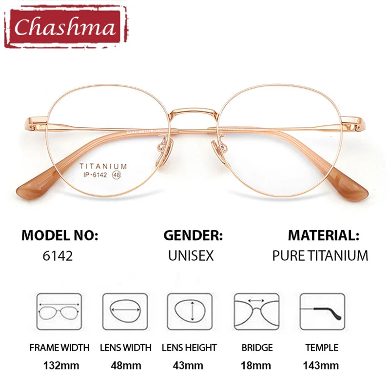 Chashma Ottica Women's Full Rim Oval Round Titanium Eyeglasses 406142
