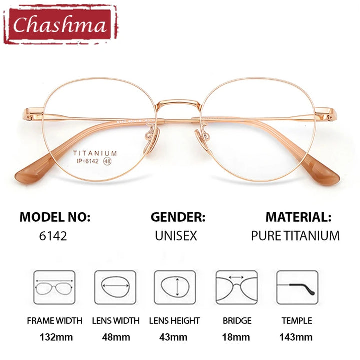 Chashma Ottica Women's Full Rim Oval Round Titanium Eyeglasses 406142