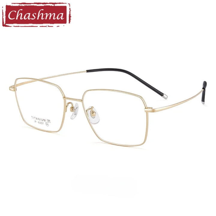 Chashma Ottica Unisex Full Rim Polygon Titanium Eyeglasses 406307