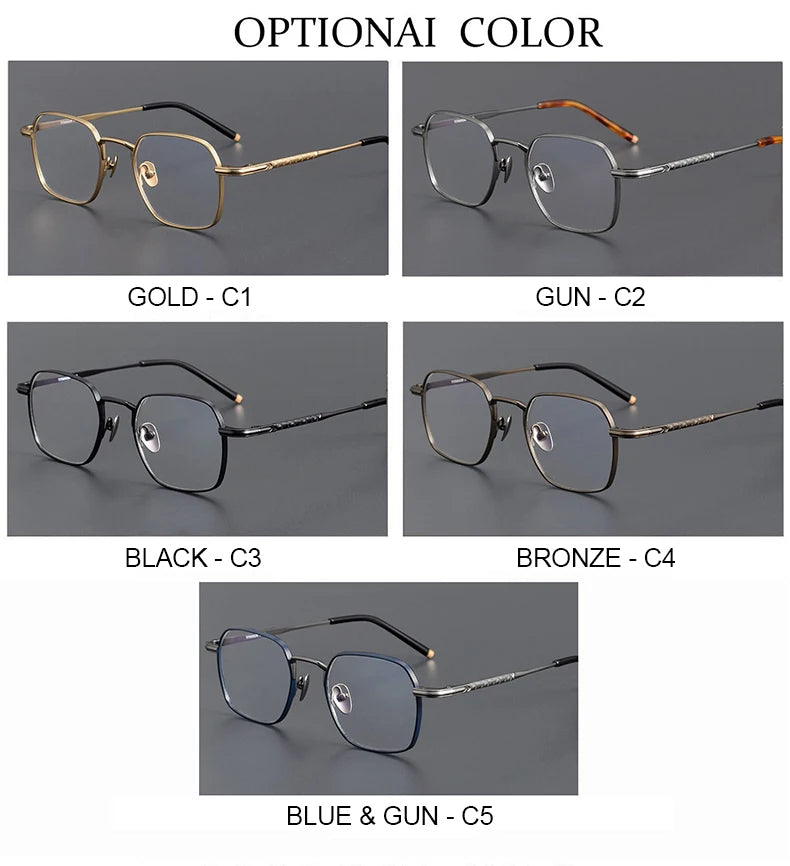 Chashma Unisex Full Rim Square Polygon Titanium Eyeglasses 14249 Full Rim Chashma