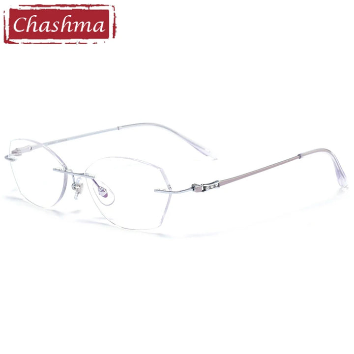 Chashma Ottica Women's Rimless Butterfly Titanium Eyeglasses 416009