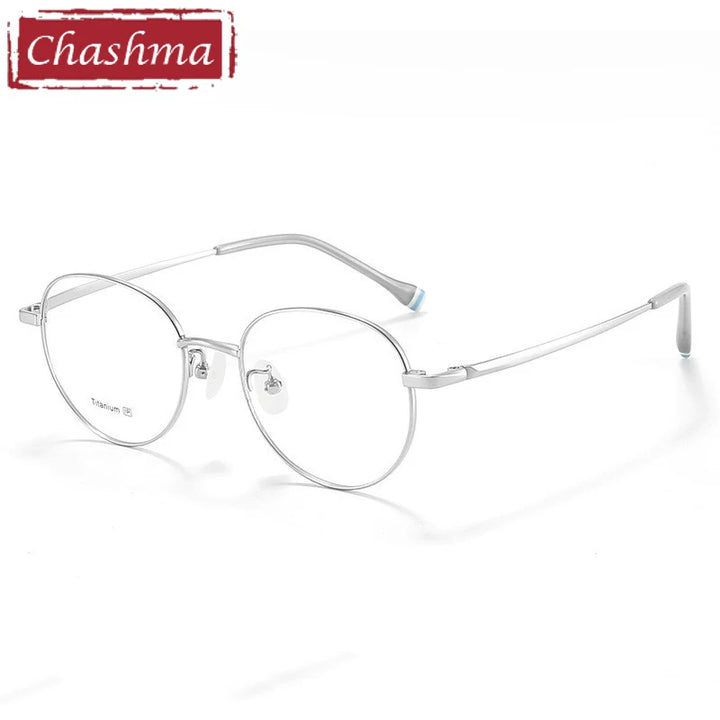 Chashma Unisex Youth's Full Rim Oval Round Titanium Eyeglasses 581001