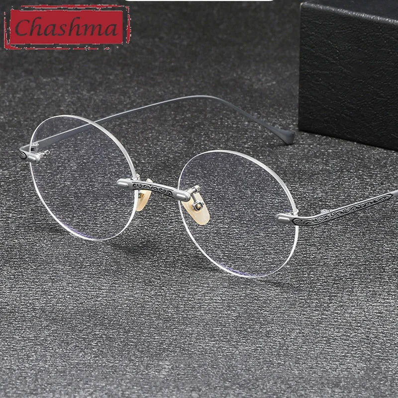 Chashma Women's Rimless Round Titanium Eyeglasses 875933