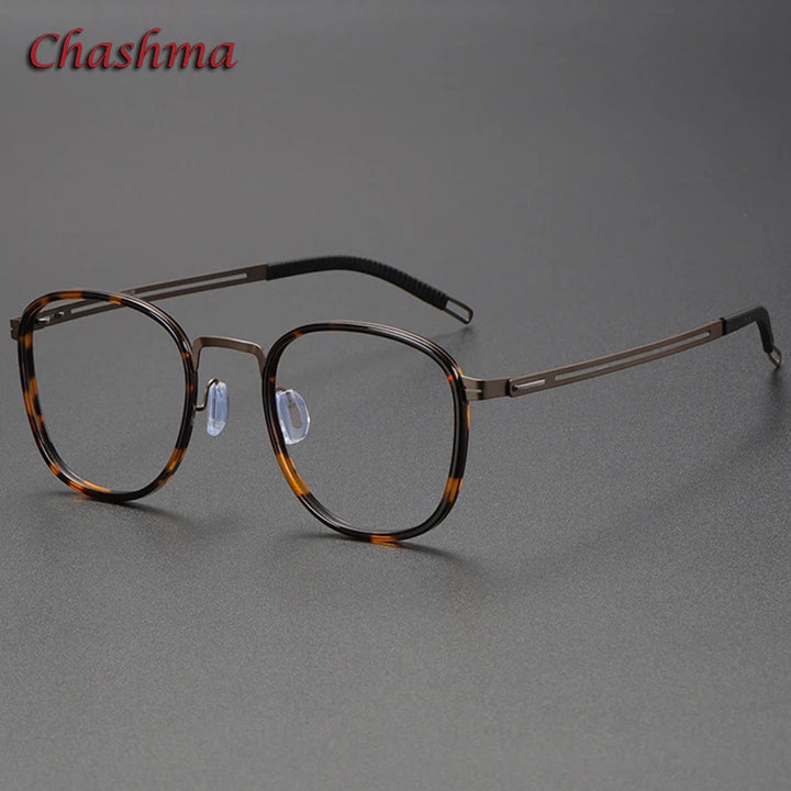 Chashma Ochki Women's Full Rim Square Acetate Titanium Eyeglasses 82007