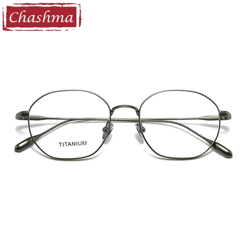 Chashma Ottica Women's Full Rim Polygon Round Titanium Eyeglasses 403035