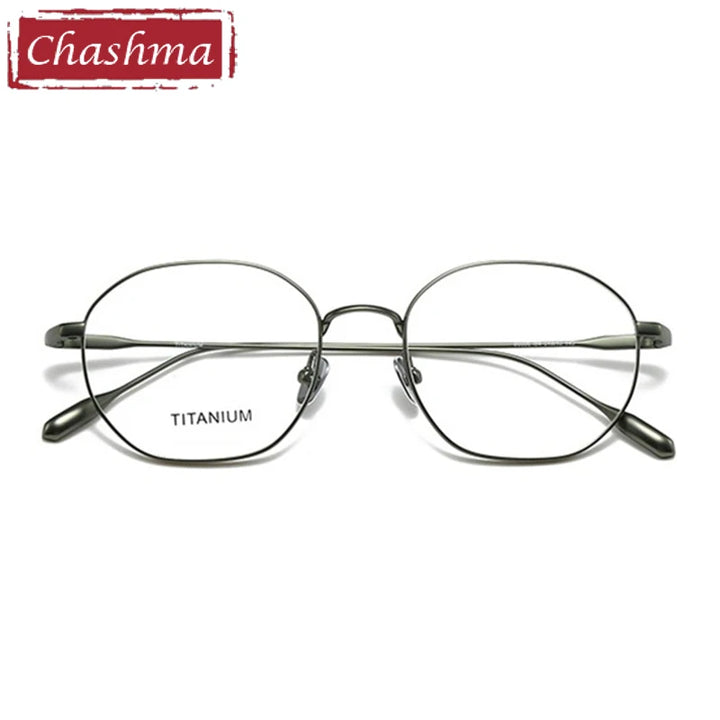 Chashma Ottica Women's Full Rim Polygon Round Titanium Eyeglasses 403035