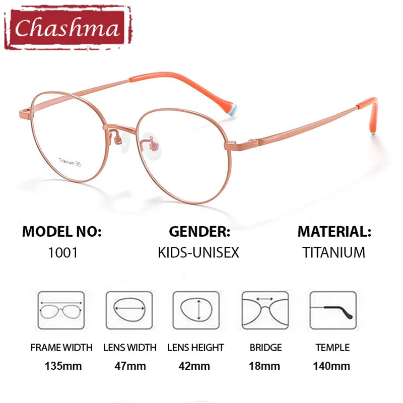 Chashma Unisex Youth's Full Rim Oval Round Titanium Eyeglasses 581001