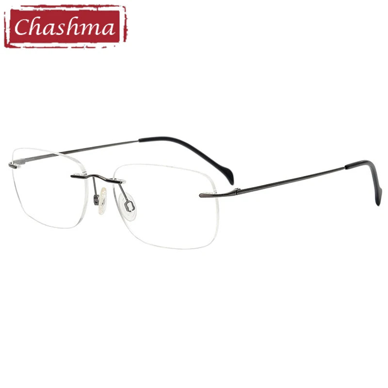 Chashma Ottica Unisex Rimless Square Titanium Eyeglasses 416021