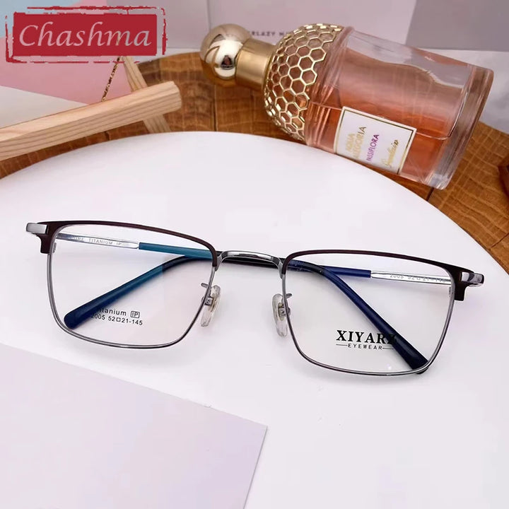 Chashma Men's Full Rim Big Polygon Square Titanium Eyeglasses 32005