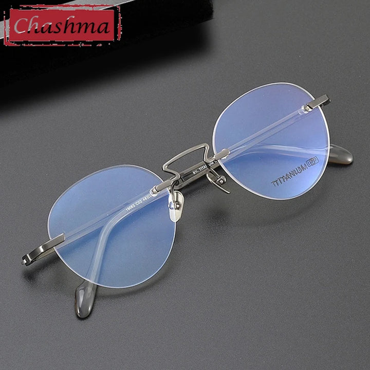 Chashma Ottica Women's Rimless Round Titanium Eyeglasses 419063