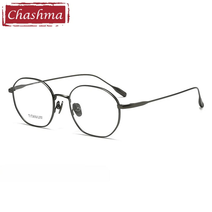 Chashma Ottica Women's Full Rim Polygon Round Titanium Eyeglasses 403035