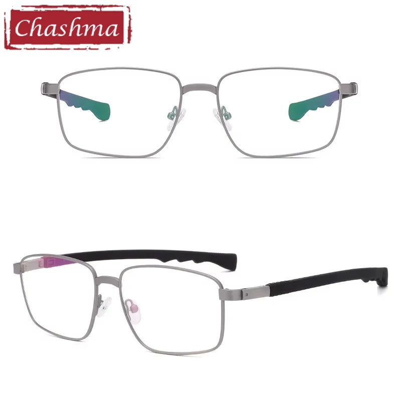 Chashma Ottica Men's Full Rim Square Alloy Sport Eyeglasses 403076