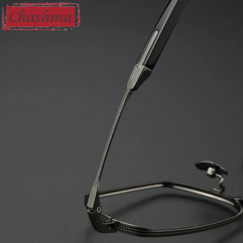 Chashma Men's Full Rim Square Titanium Eyeglasses 2328 Horn Temples Full Rim Chashma