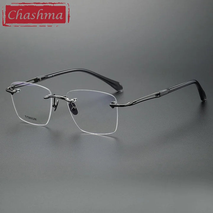 Chashma Unisex Rimless Square Titanium Eyeglasses 880958