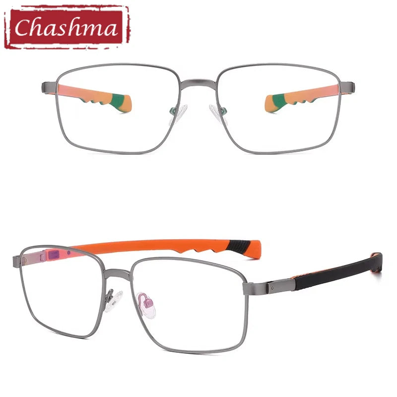 Chashma Ottica Men's Full Rim Square Alloy Sport Eyeglasses 403076