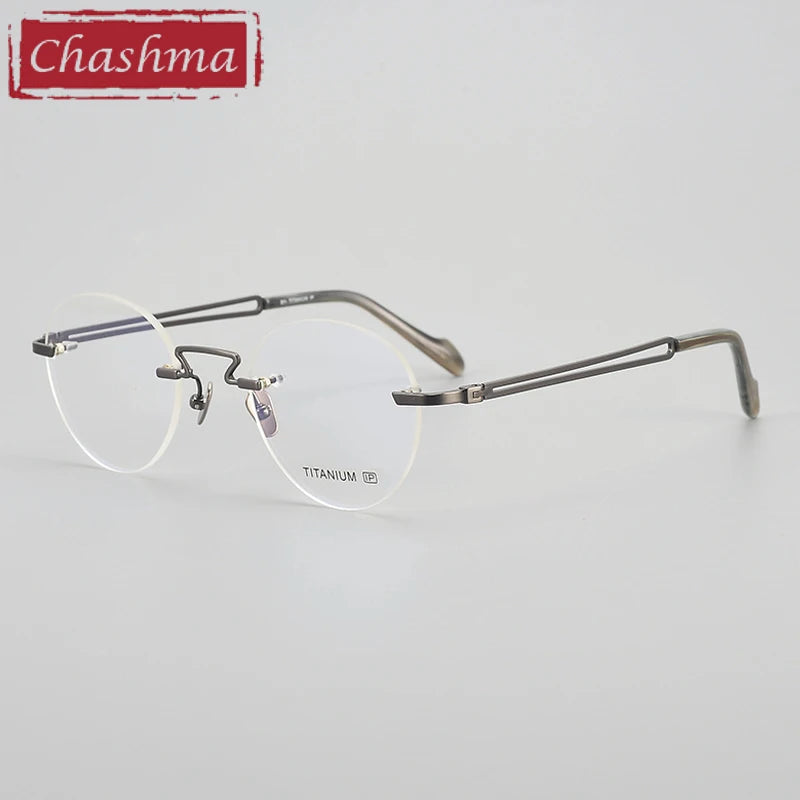 Chashma Ottica Women's Rimless Round Titanium Eyeglasses 419063