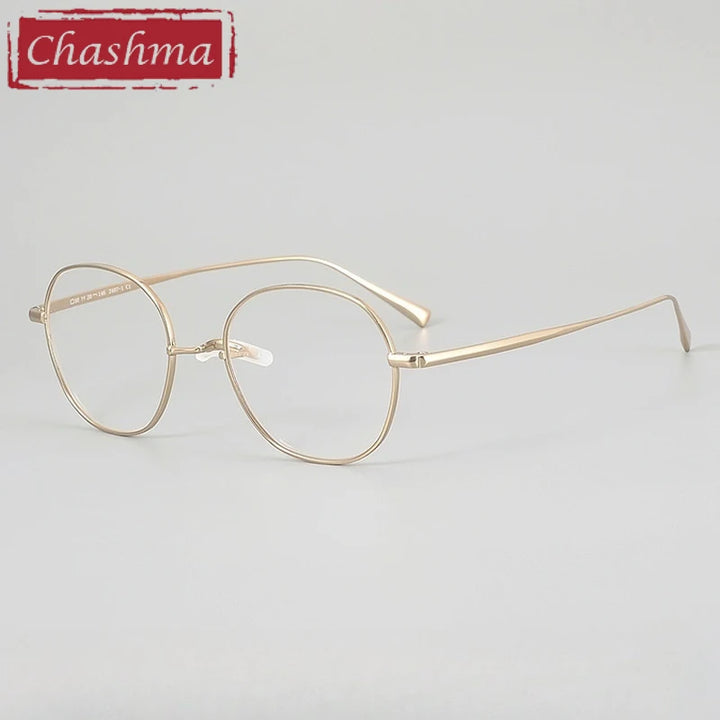 Chashma Ottica Unisex Full Rim Oval Round Titanium Eyeglasses 402407