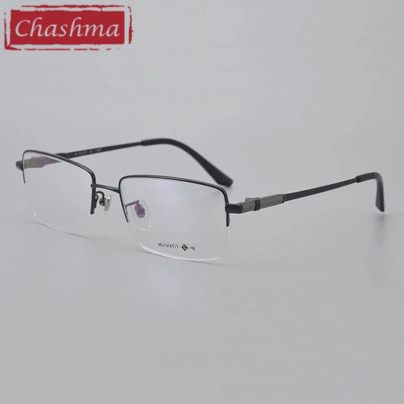 Chashma Ottica Unisex Semi Rim Square Titanium Eyeglasses 9011 Semi Rim Chashma Ottica