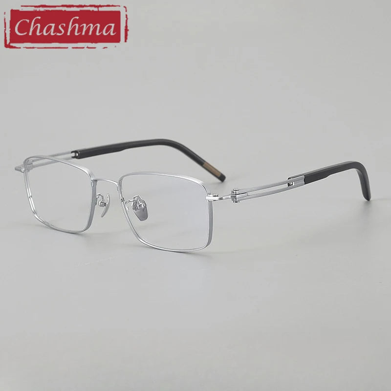 Chashma Ottica Men's Full Rim Big Polygon Titanium Horn Eyeglasses 401006