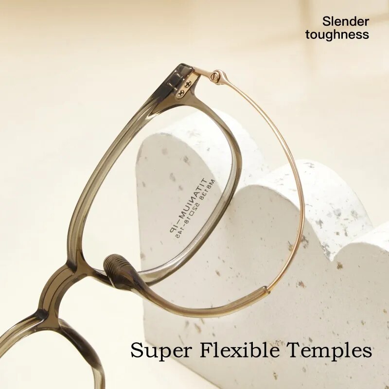 Yimaruili Unisex Full Rim Square Tr 90 Titanium Eyeglasses M8138 Full Rim Yimaruili Eyeglasses
