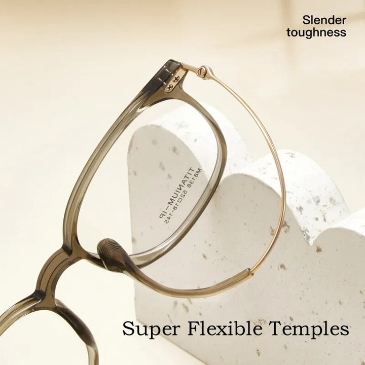 Yimaruili Unisex Full Rim Square Tr 90 Titanium Eyeglasses M8138 Full Rim Yimaruili Eyeglasses