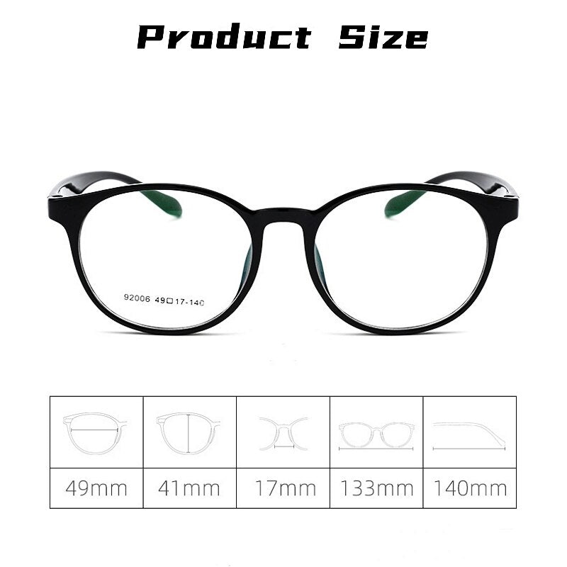 Yimaruili Unisex Full Rim Square Round Tr 90 Eyeglasses 0692006 Full Rim Yimaruili Eyeglasses