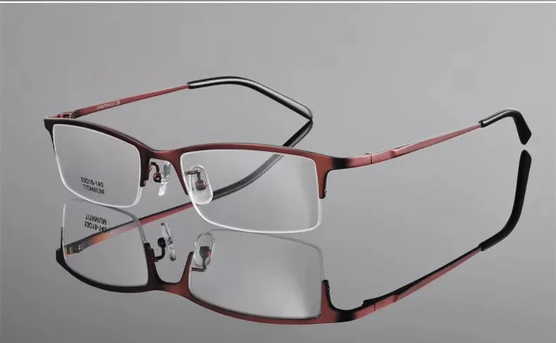 Chashma Ochki Men's Semi Rim Square Titanium Eyeglasses 78906