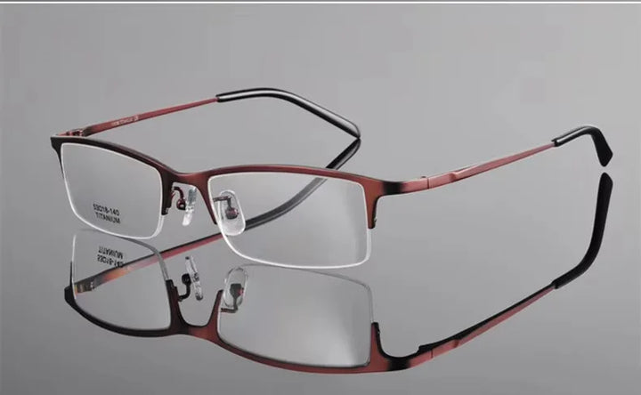 Chashma Ochki Men's Semi Rim Square Titanium Eyeglasses 78906