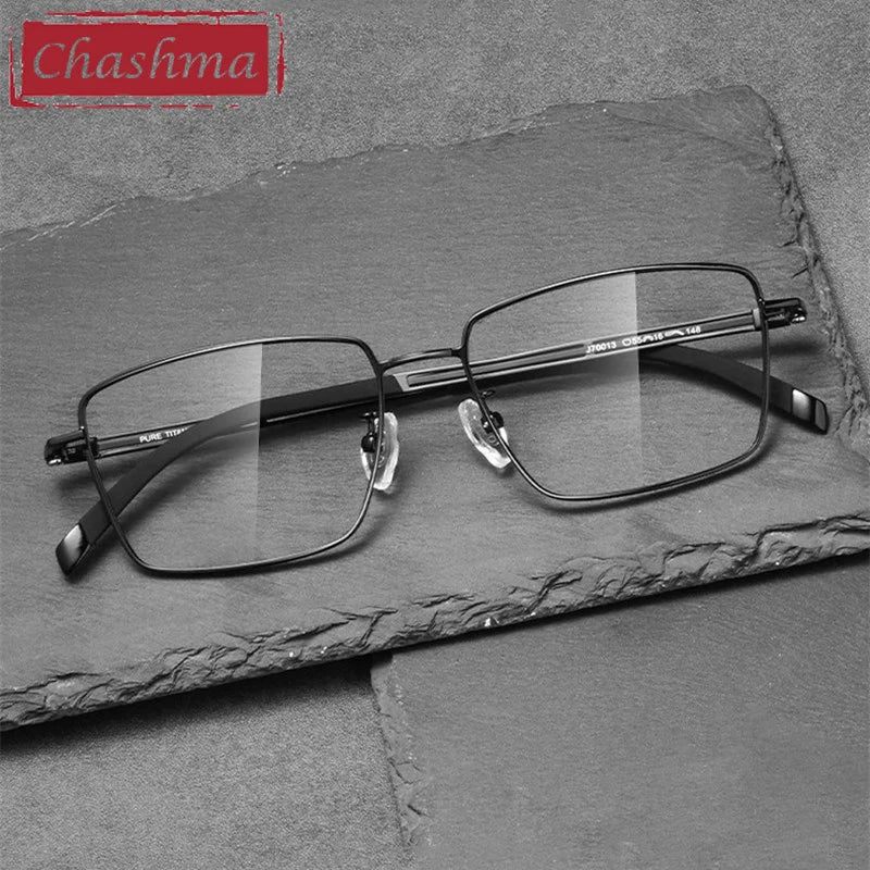 Chashma Men's Full Rim Polygon Square Titanium Eyeglasses 70013