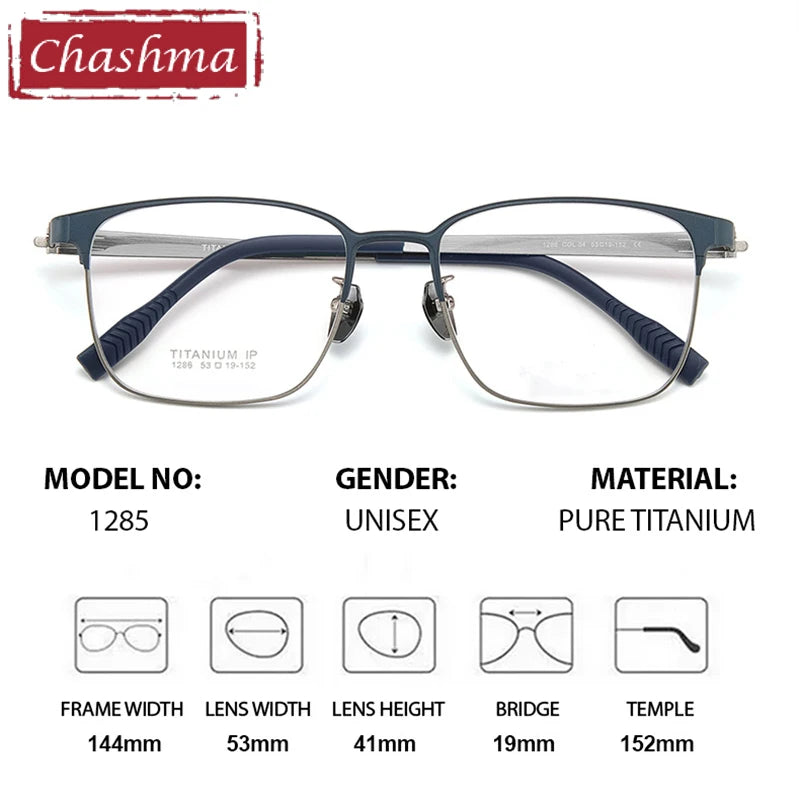 Chashma Ottica Men's Full Rim Square Titanium Eyeglasses 401285
