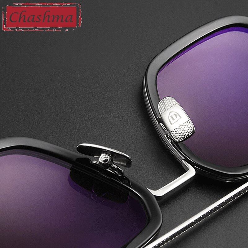 Chashma Unisex Full Rim Square Double Bridge Acetate Titanium Eyeglasses T927 Full Rim Chashma