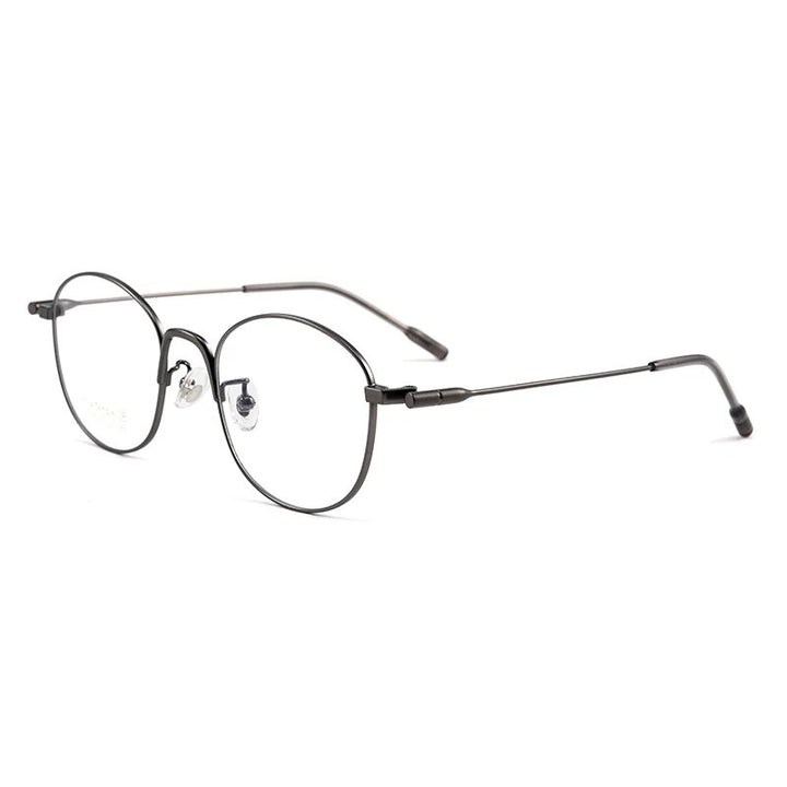 KatKani Unisex Full Rim Irregular Round Titanium Eyeglasses  T799t Full Rim KatKani Eyeglasses   