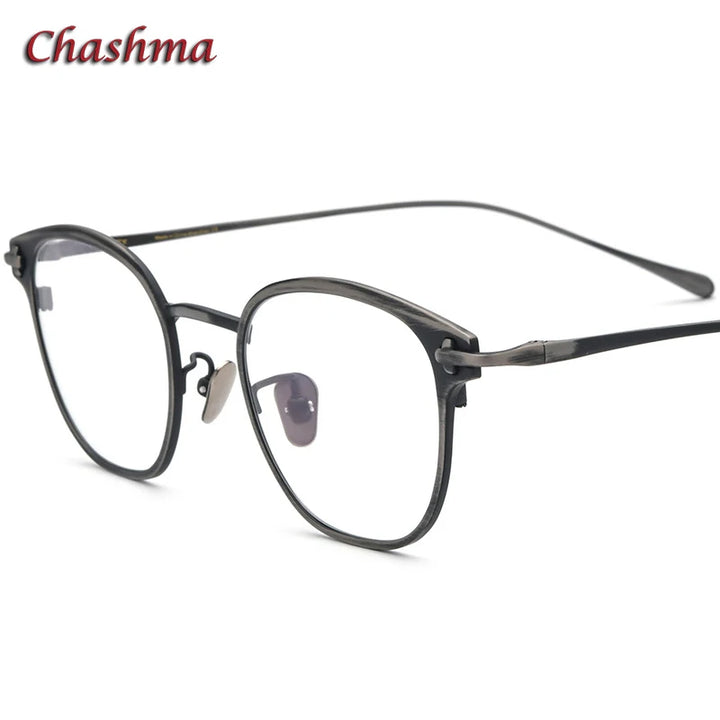 Chashma Ochki Unisex Full Rim Square Titanium Eyeglasses 314211
