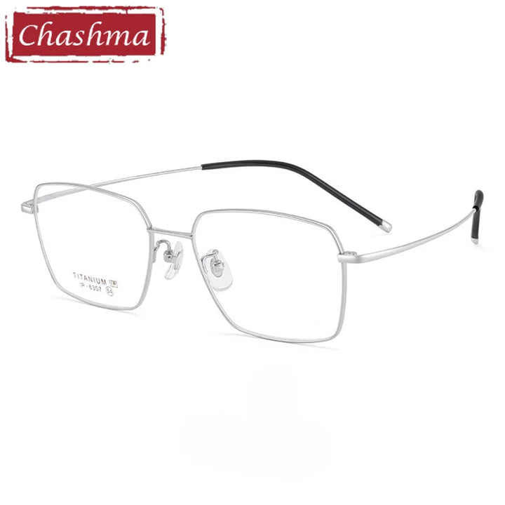 Chashma Ottica Unisex Full Rim Polygon Titanium Eyeglasses 406307
