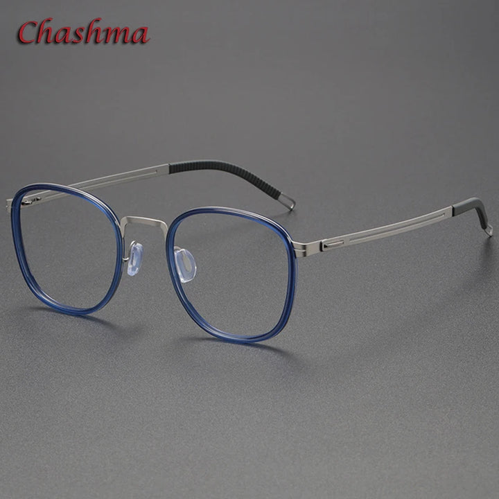 Chashma Ochki Women's Full Rim Square Acetate Titanium Eyeglasses 82007