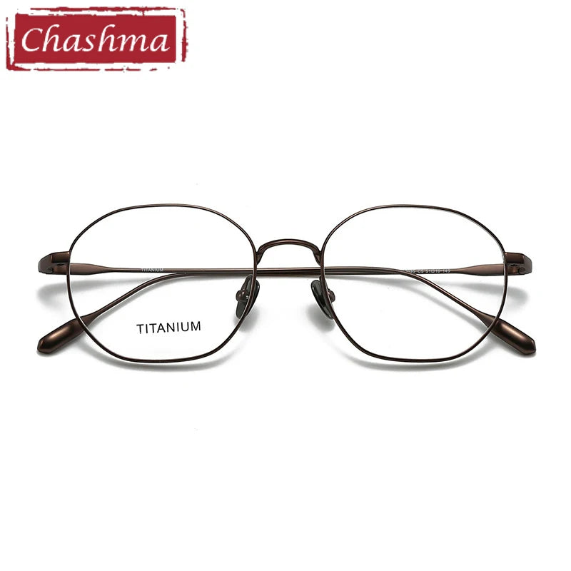 Chashma Ottica Women's Full Rim Polygon Round Titanium Eyeglasses 403035