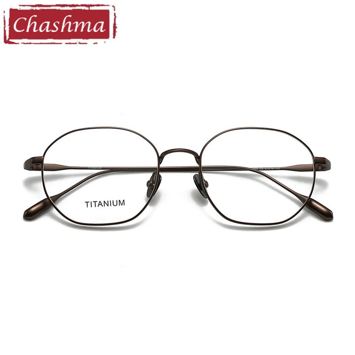 Chashma Ottica Women's Full Rim Polygon Round Titanium Eyeglasses 403035