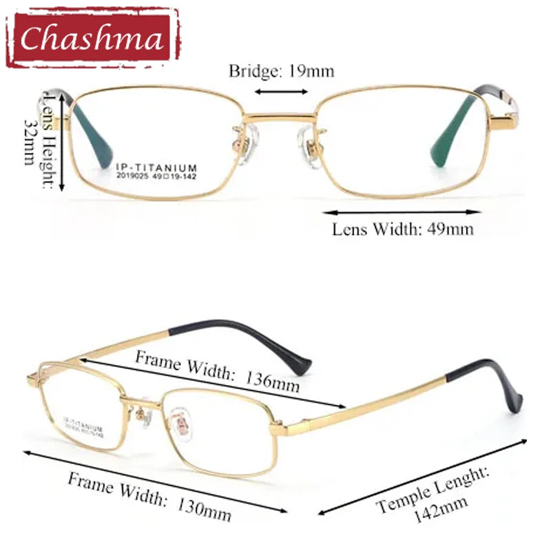 Chashma Ottica Women's Full Rim Square Titanium Eyeglasses 49025